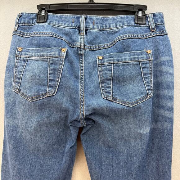 Free People Jeans Women's 29 (8) Blue Skylar Button Flare Moto Jeans - Picture 5 of 13